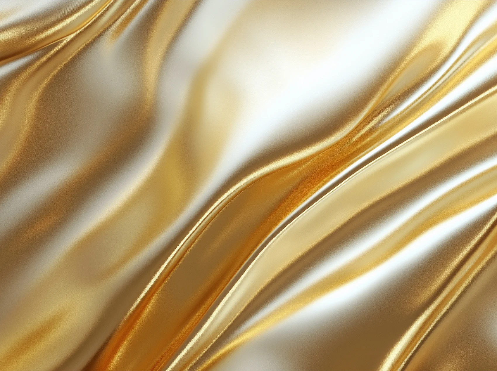 Tecido dourado em ondas, com brilho acetinado